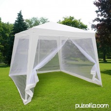 Quictent Outdoor Canopy Gazebo Party Wedding tent Screen House Sun Shade Shelter with Fully Enclosed Mesh Side Wall (10'x10'/7.9'x7.9', White)